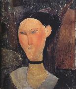 Amedeo Modigliani Woman with a Velvert Ribbon (mk39) oil painting